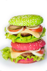 burgers on white background