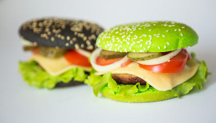 burgers on white background