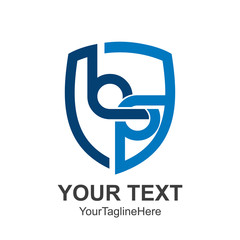 Obraz premium Initial letter BQ logo design template element colored blue shield for business and company identity