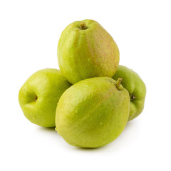 green pears isolated on a white background