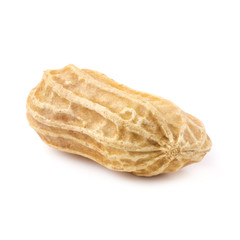 Fototapeta na wymiar Dried peanuts isolated on a white background