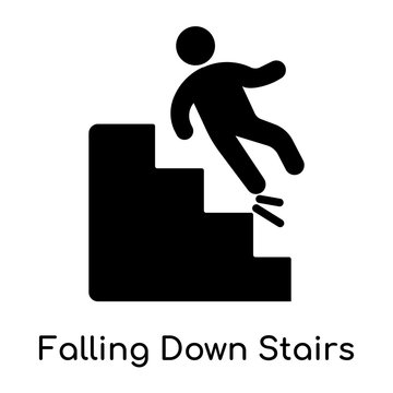 Falling Down Stairs icon isolated on white background