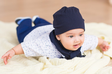 Portrait of a cute newborn baby