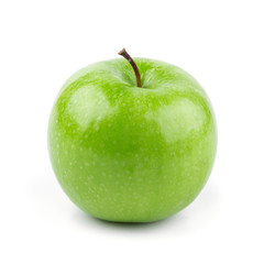 Fresh green apples isolated on white background.