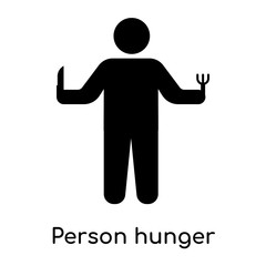 Person hunger icon isolated on white background