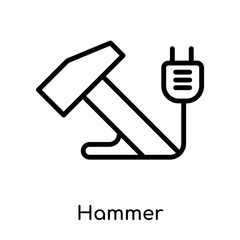 Hammer icon isolated on white background