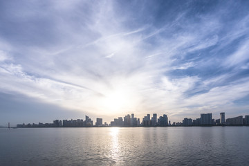 city skyline in hangzhou china