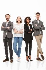 Obraz premium Full length portrait of a group of multiracial business people