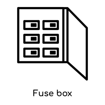 Fuse box icon isolated on white background