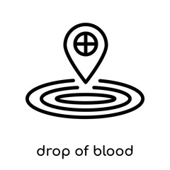 drop of blood icon isolated on white background