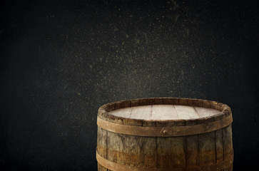Fototapeta premium Wooden oak barrel isolated on white background