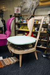 Detail from the upholstery workshop