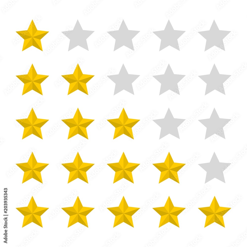 Canvas Prints five star rating vector set