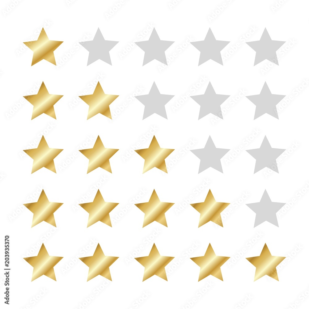 Canvas Prints five star rating vector set