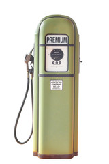 Vintage gasoline pump. Clipping path.