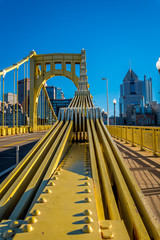 Roberto Clemente Bridge in Pittsburgh Pennsylvania