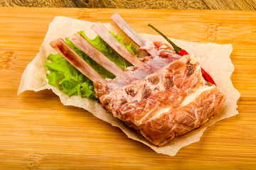 Raw lamb ribs