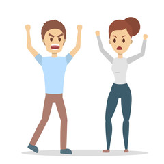 Fototapeta premium Angry couple set.