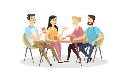 People at cafe.