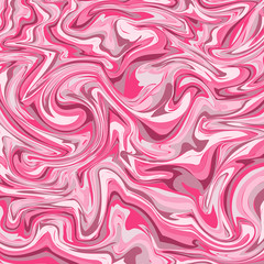 Marble or ink pink pattern. Wavy stripes colorful bright painted vector background. Abstract fashion texture. Graphic style for wallpaper, wrapping, fabric, background, apparel, print, banner