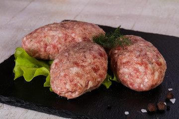 Raw pork cutlet