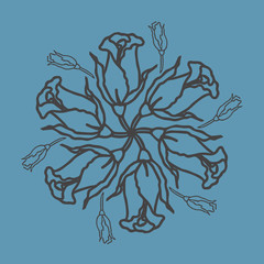 Rose circular ornament