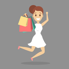 People shopping set.