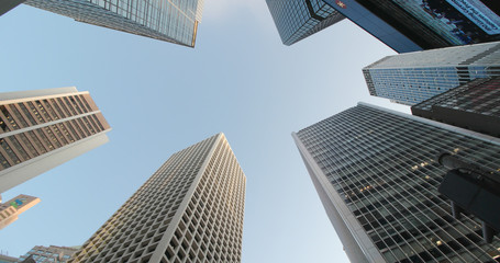 Fototapeta na wymiar Low angle shot of skyscrapers