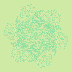 Round pattern a leafs