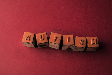 Autism headline made by letter printers