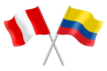 Flags. Peru and Colombia