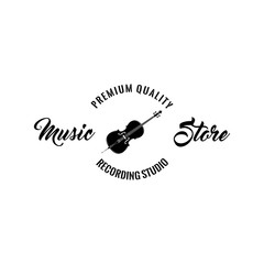 Violin icon. Music storelabel logo emblem. Musical instrument Symbol. Premium quality. Vector.