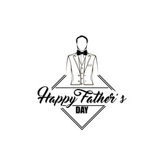 Fathers Day card. Bow tie, tuxedo, elegant costume. Happy Fathers day greeting card. Dad gift. Dads holiday. Vector.