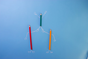 colorful pencil characters
