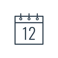 Linear icon of the twelfth day of the calendar.