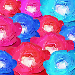 Fototapeta na wymiar Beautiful pattern with roses flower head.