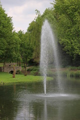 Park landscape design with the fountain