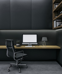 3d render of workspace mockup. Workspace mock up.