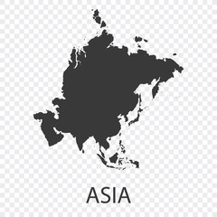 Grey blank Asia map. Flat vector illustration. EPS10.