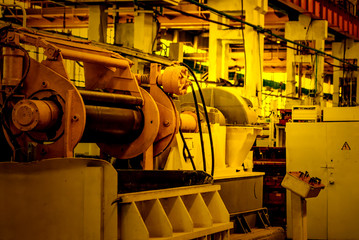 Fototapeta na wymiar Assembly workshop interior at big industrial plant