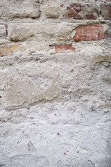 A ruined wall with copy space