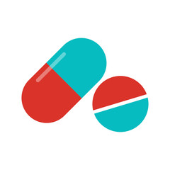 vector medical pills - medicine icon, capsule and drug - healthcare flat icon