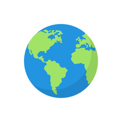 Flat planet Earth icon. Vector illustration for web banner, web and mobile, infographics.