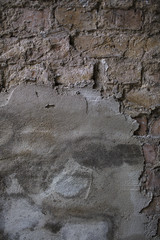A ruined wall with copy space