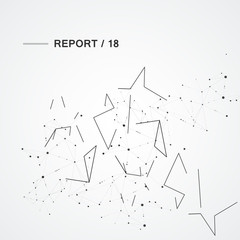 Vector molecules background with connected dots and lines