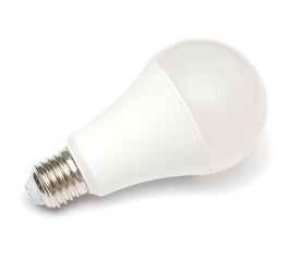 LED lamp bulb isolated on white background. New modern technologies, energy super saving