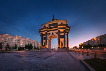 Fototapeta na wymiar The triumphal arch, Poklonnaya hill. Moscow
