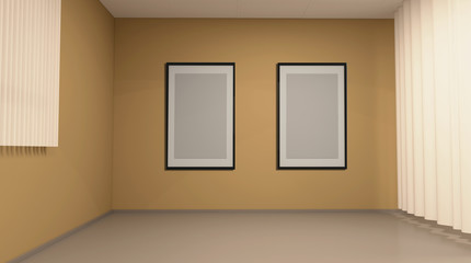 Obraz na płótnie Canvas Modern blank room. 3D rendering.. Empty paintings