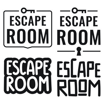 Efeito de texto do logotipo do jogo 3d escape room