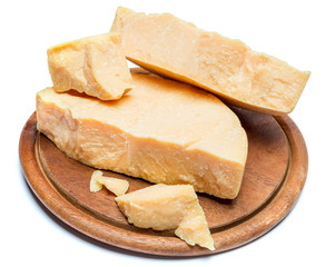 pieces of parmesan or parmigiano cheese